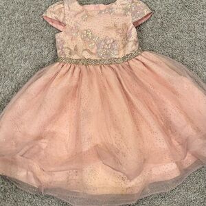 Rare Editions Girls Size 6 Pink Glitter Tulle Dress